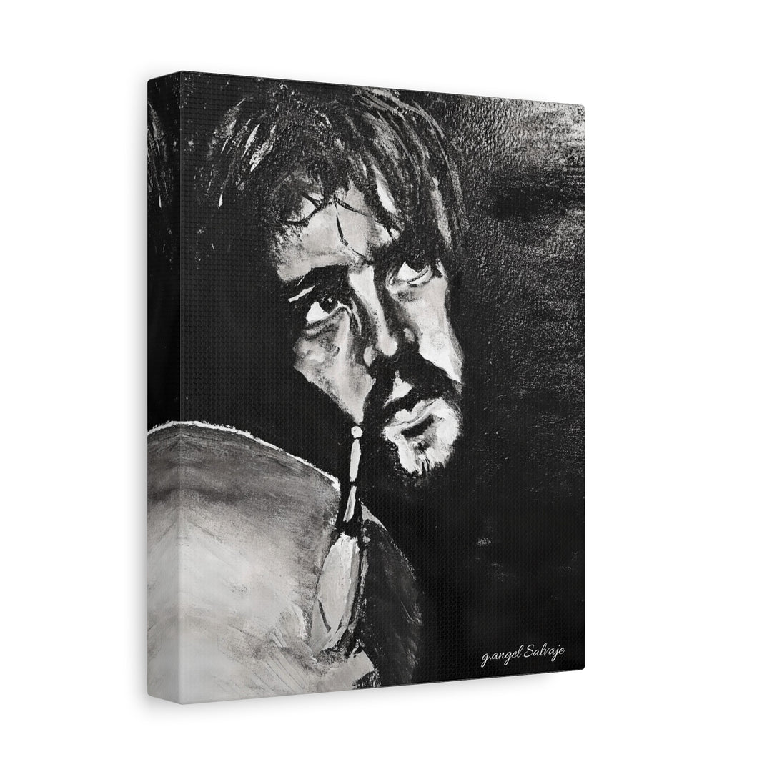 Canvas Print - Jon Bonham Black and White Painting