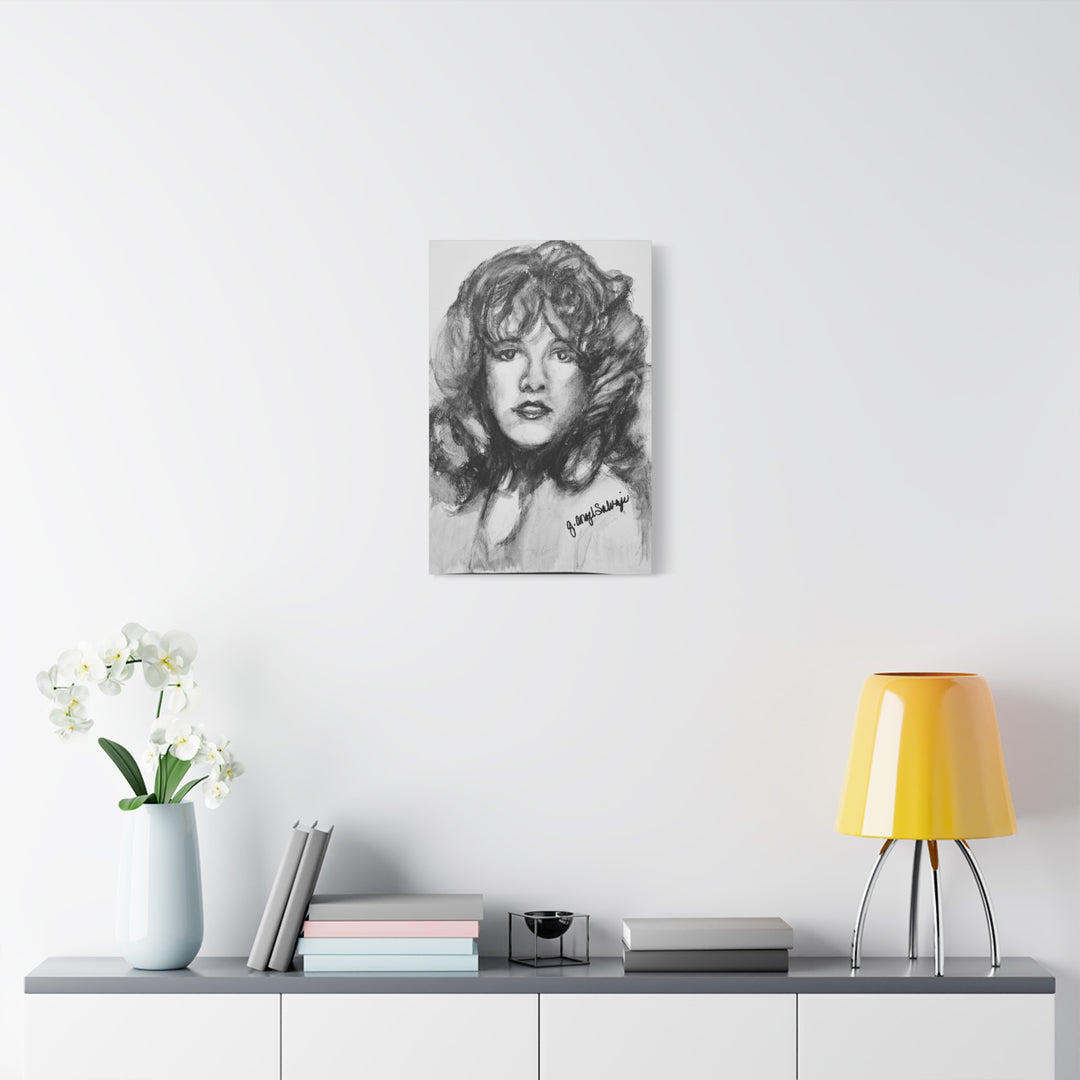 Stevie Nicks, B&W Rock and Roll Series,  Matte Canvas, Stretched, 1.25"
