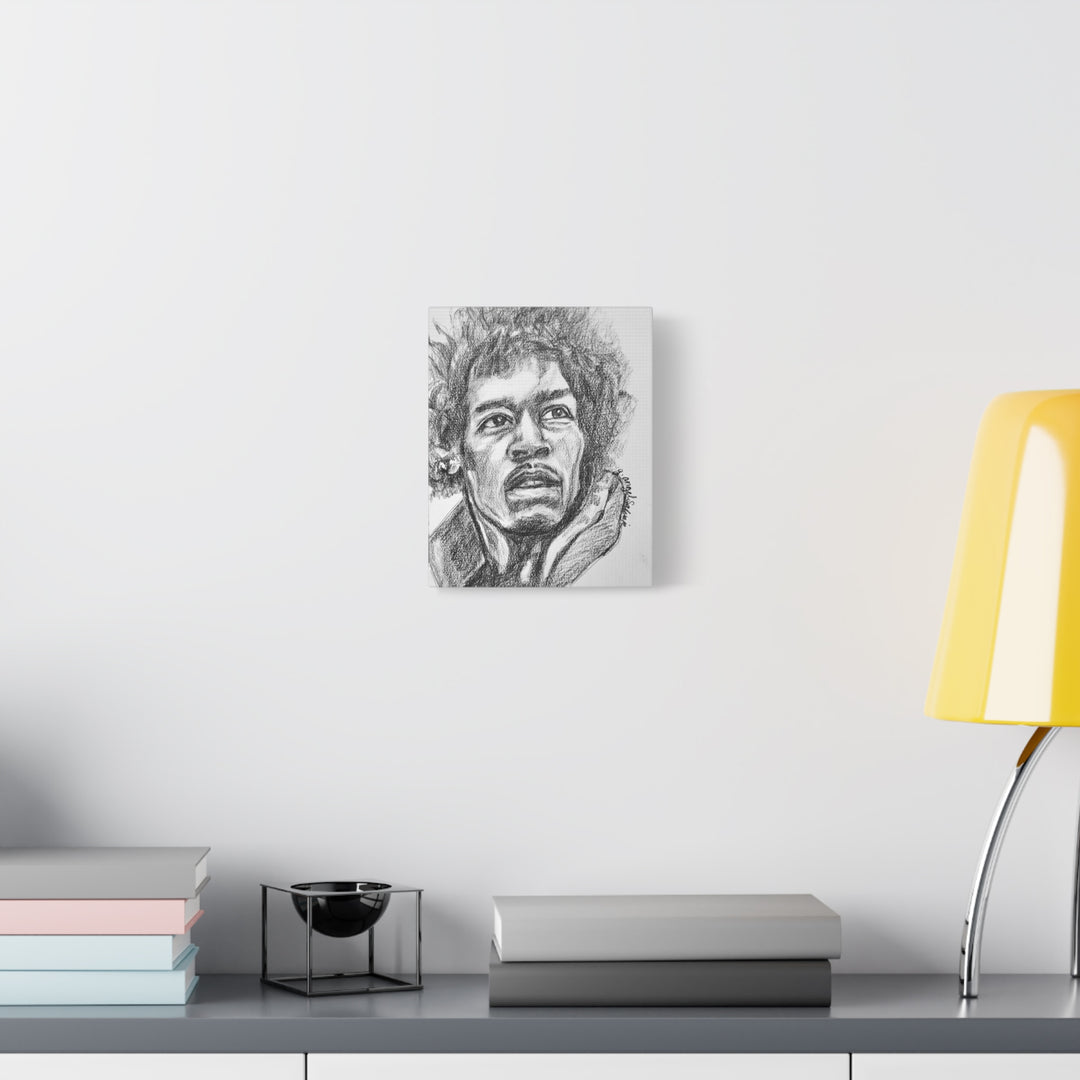 Jimi Hendrix,  B&W Rock and Roll Series Matte Canvas, Stretched, 1.25"