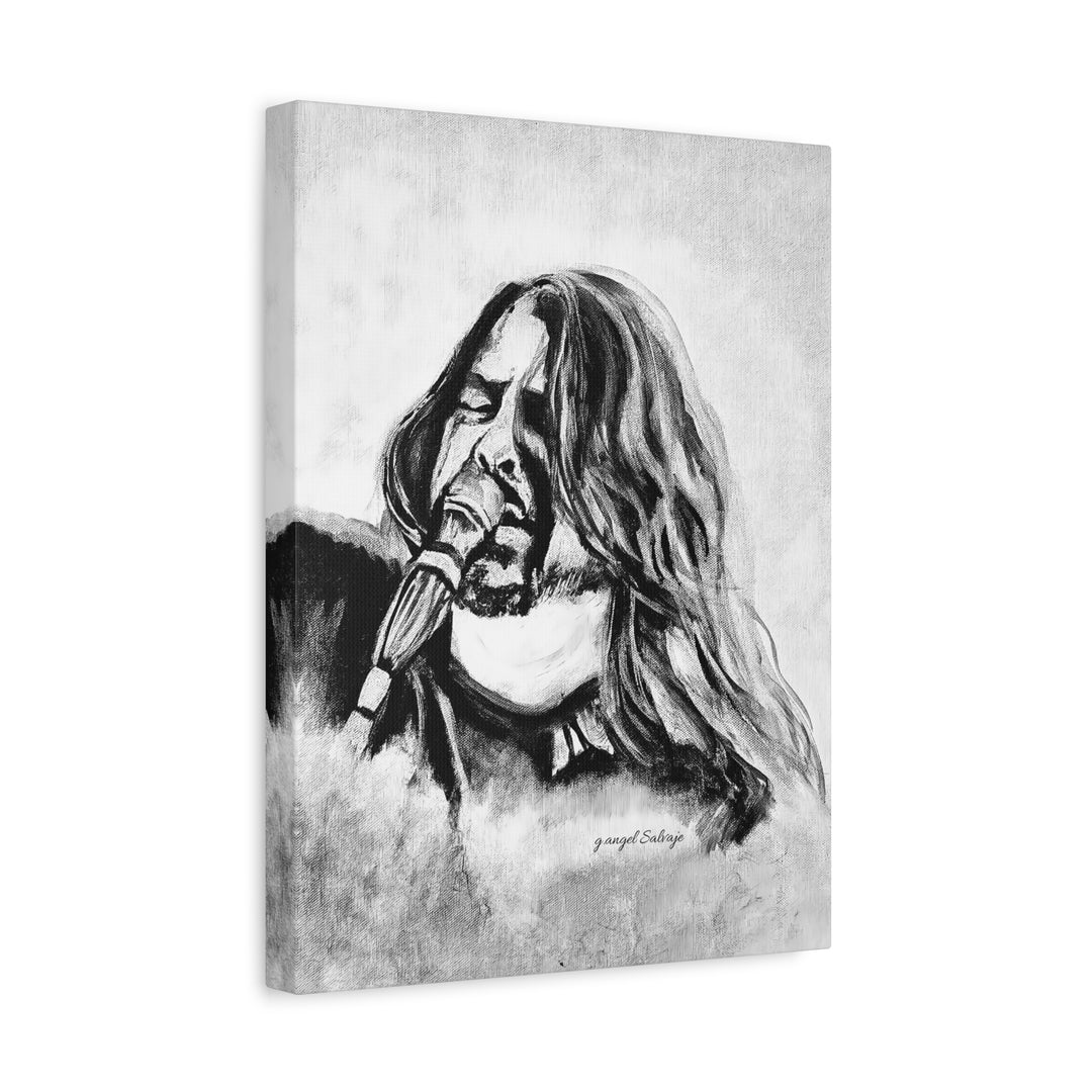 Dave Grohl, B&W Rock &Roll Series Matte Canvas, Stretched, 1.25"