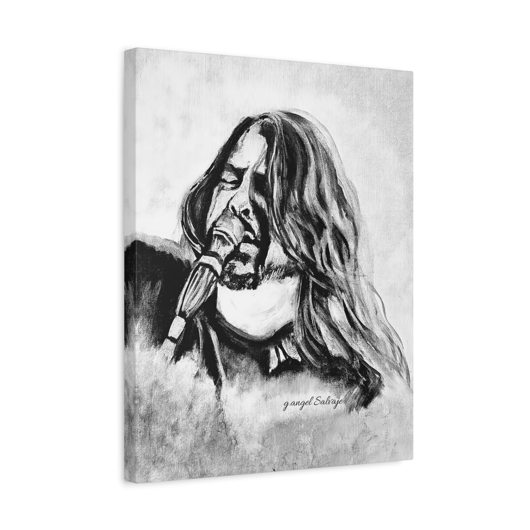 Dave Grohl, B&W Rock &Roll Series Matte Canvas, Stretched, 1.25"