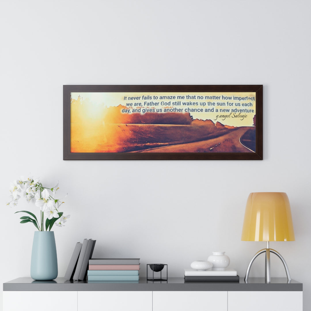 God Wakes The Sun Framed Horizontal Poster