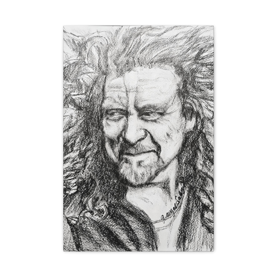 Robert Plant,B&W Rock and Roll Series Canvas Print