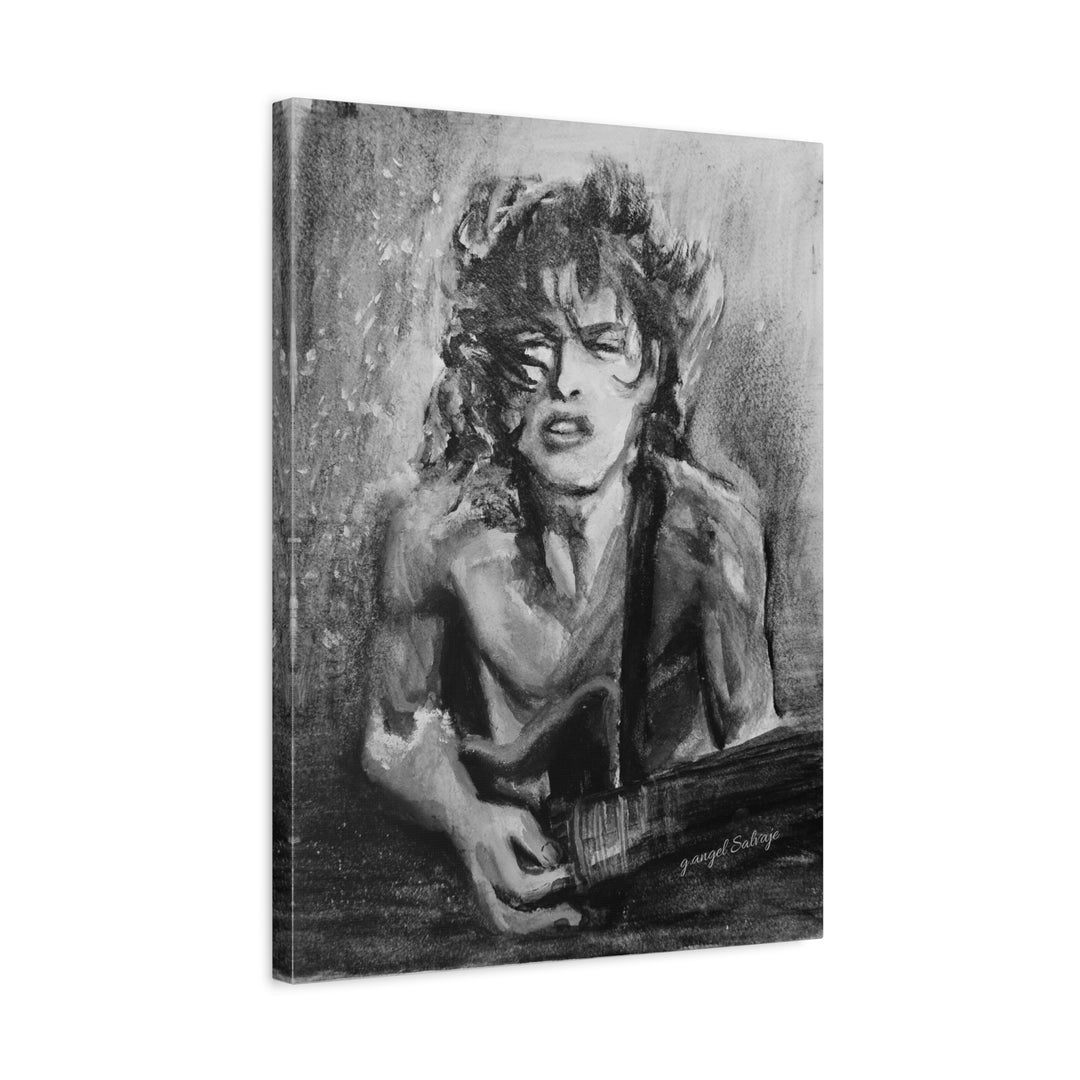 Angus Young, B&W  Rock and Roll Series Matte Canvas, Stretched, 1.25"