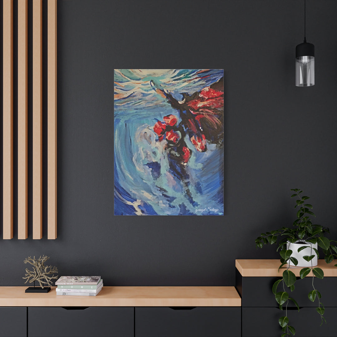 Canvas Print - Nothing is Impossible ,Butterfly Dance Under water 25&quot;