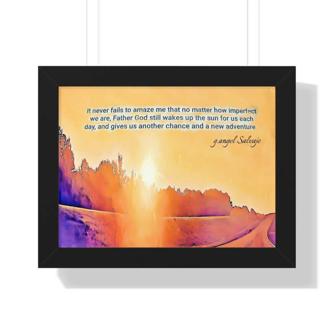 God Wakes The Sun Framed Horizontal Poster