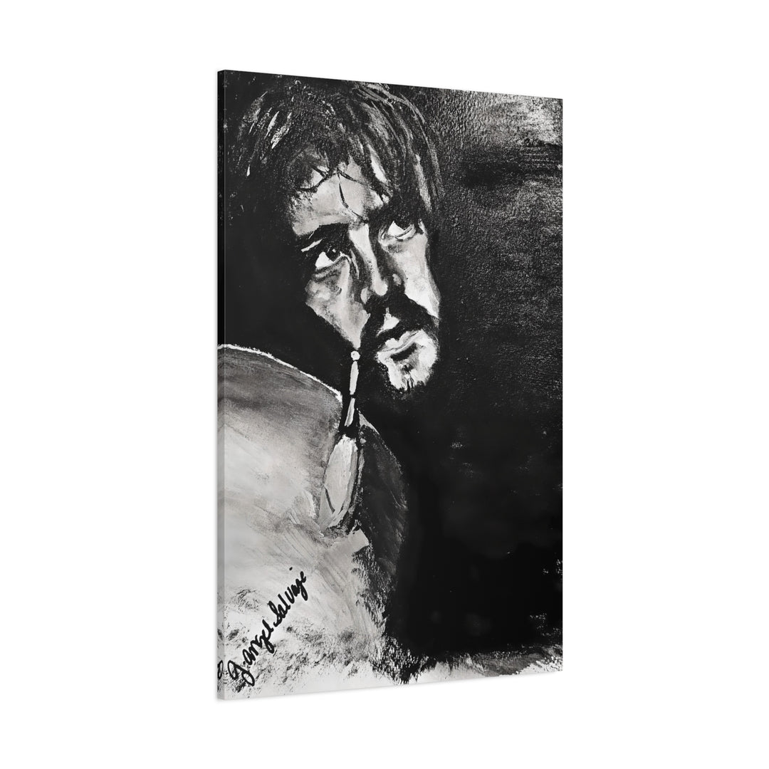 Canvas Print - Jon Bonham Black and White Painting
