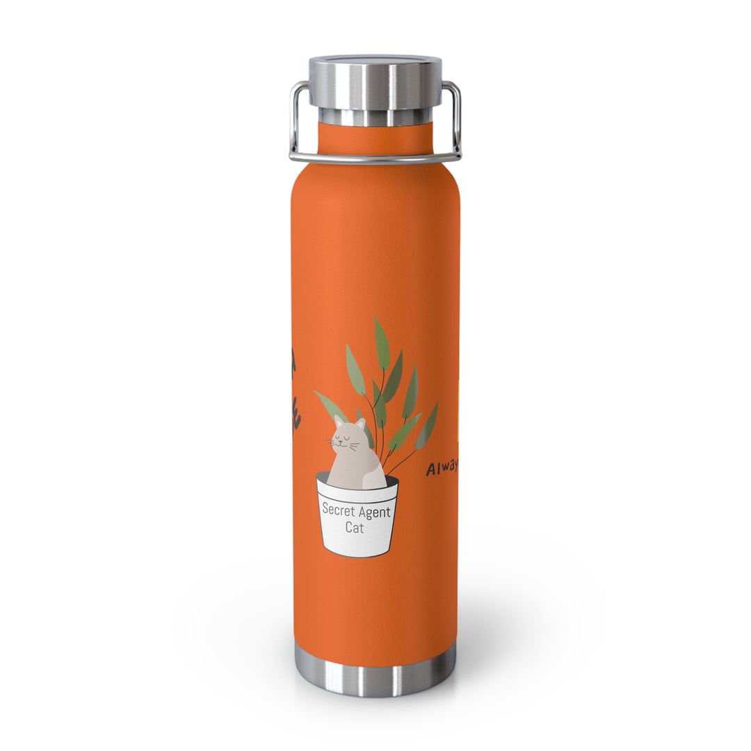 Secret Agent Cat Copper Vacuum Insulated Bottle, 22oz