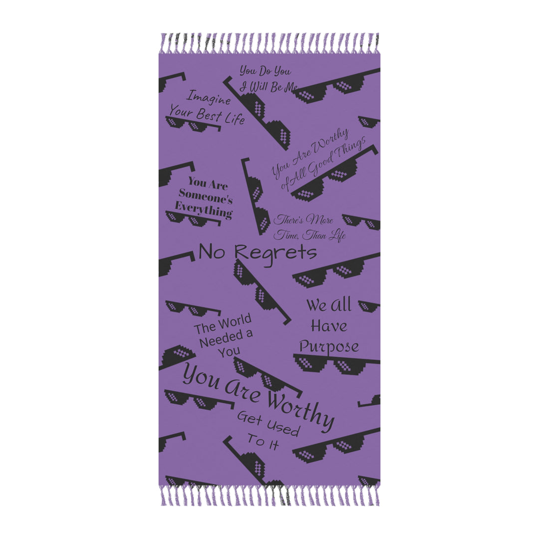 Purple Affirmations and Sunglasses Beach Cloth