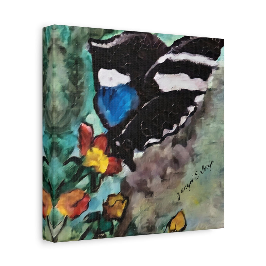 Canvas Print - Swallowtail Butterfly and Flower Painting by G Angel Salvaje