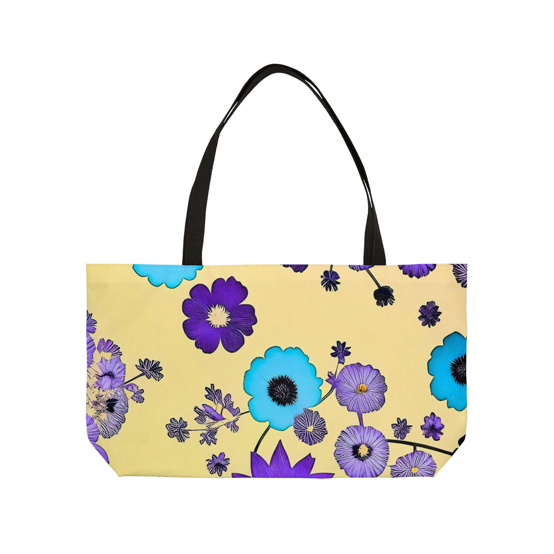 Purple Flowers Dancing on Sunshine Weekender Tote Bag