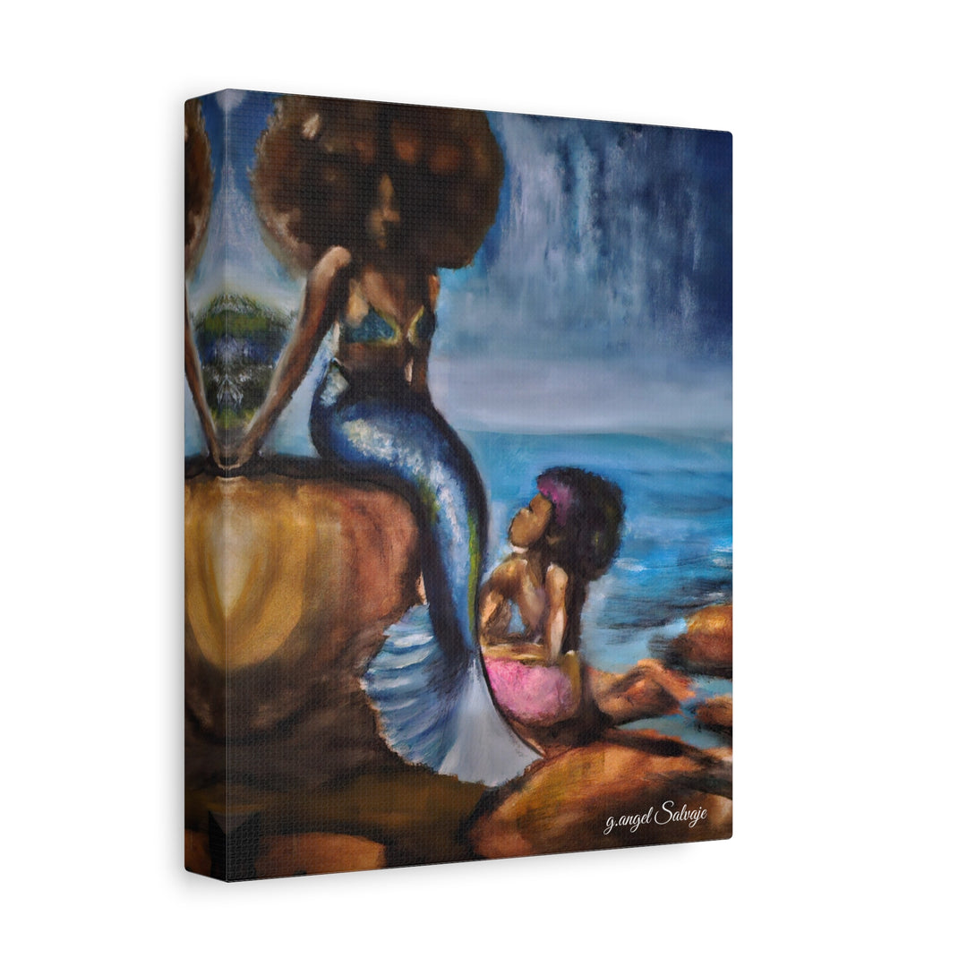 Canvas Print - Mermaid and Child Seaside Art