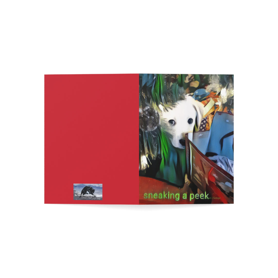 CHRISTMAS Greeting Cards -Lou's Sneaky Peek Design (1, 10, 30, and 50pcs)