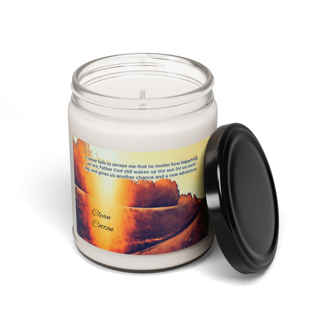 He Wakes Up the Sun, Inspirational Scented Soy Candle - 9oz, Perfect for Home Decor & Thoughtful Gifts