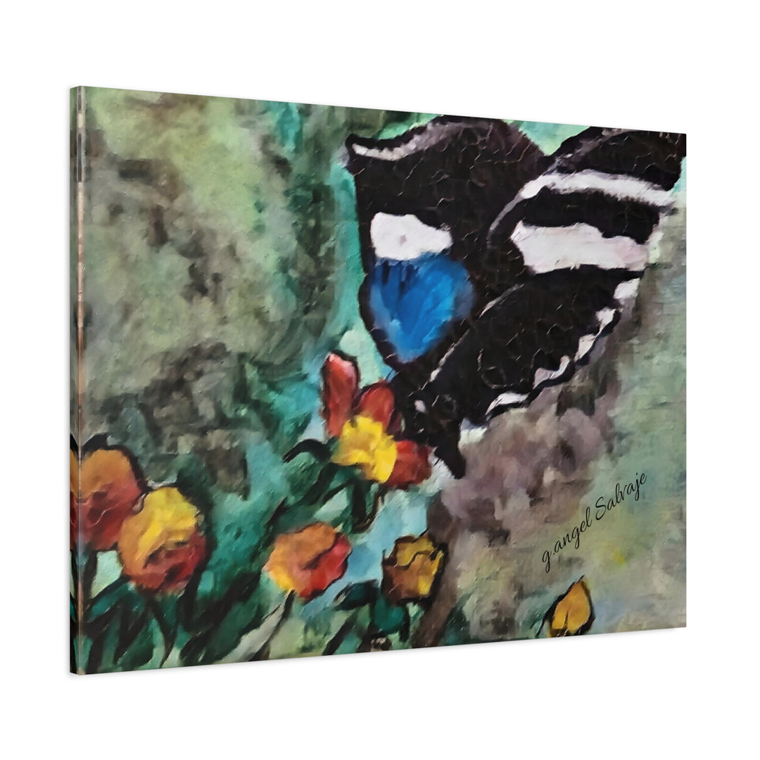 Canvas Print - Swallowtail Butterfly and Flower Painting by G Angel Salvaje