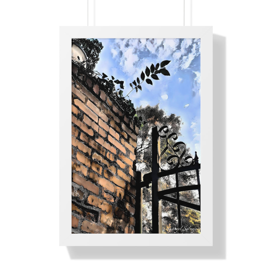 An Ivy Green Sky Framed Vertical Poster