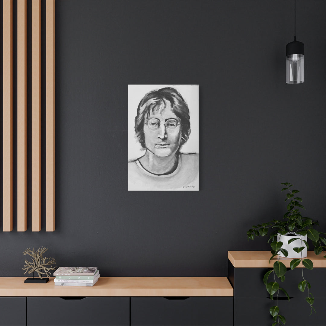 Black and White, John Lennon Canvas Print