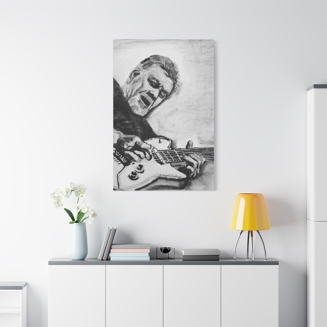 Eddie Van Halen, B&W Rock and Roll Series Matte Canvas, Stretched, 1.25"