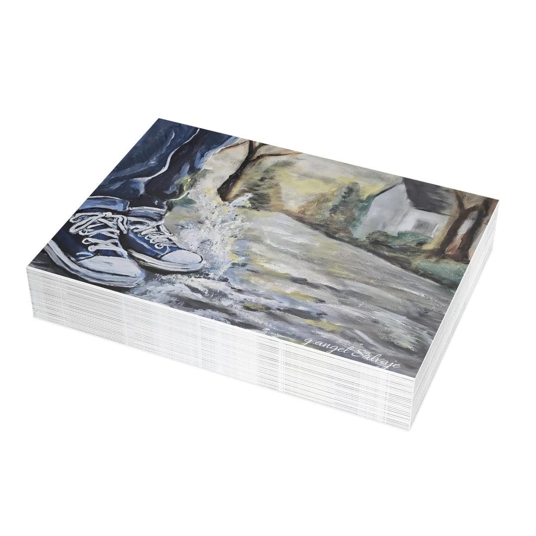 Artistic Postcard Bundle with Envelopes -Splashin' in the Puddles Perfect for Sending Heartfelt Messages