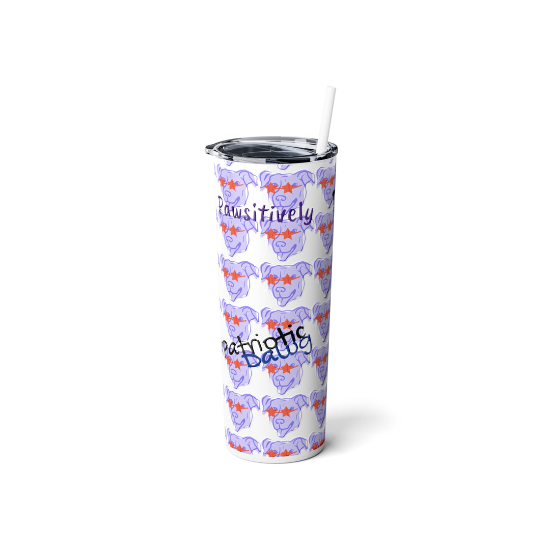 Hitch's American Dawg Patriotic Steel Tumbler with Straw, 20oz