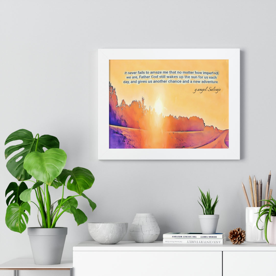 God Wakes The Sun Framed Horizontal Poster