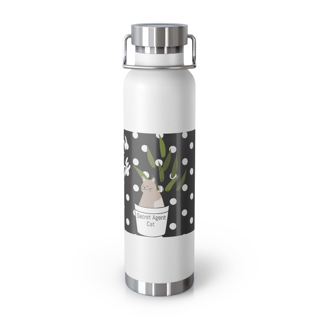 Secret Agent Cat Copper Vacuum Insulated Bottle, 22oz
