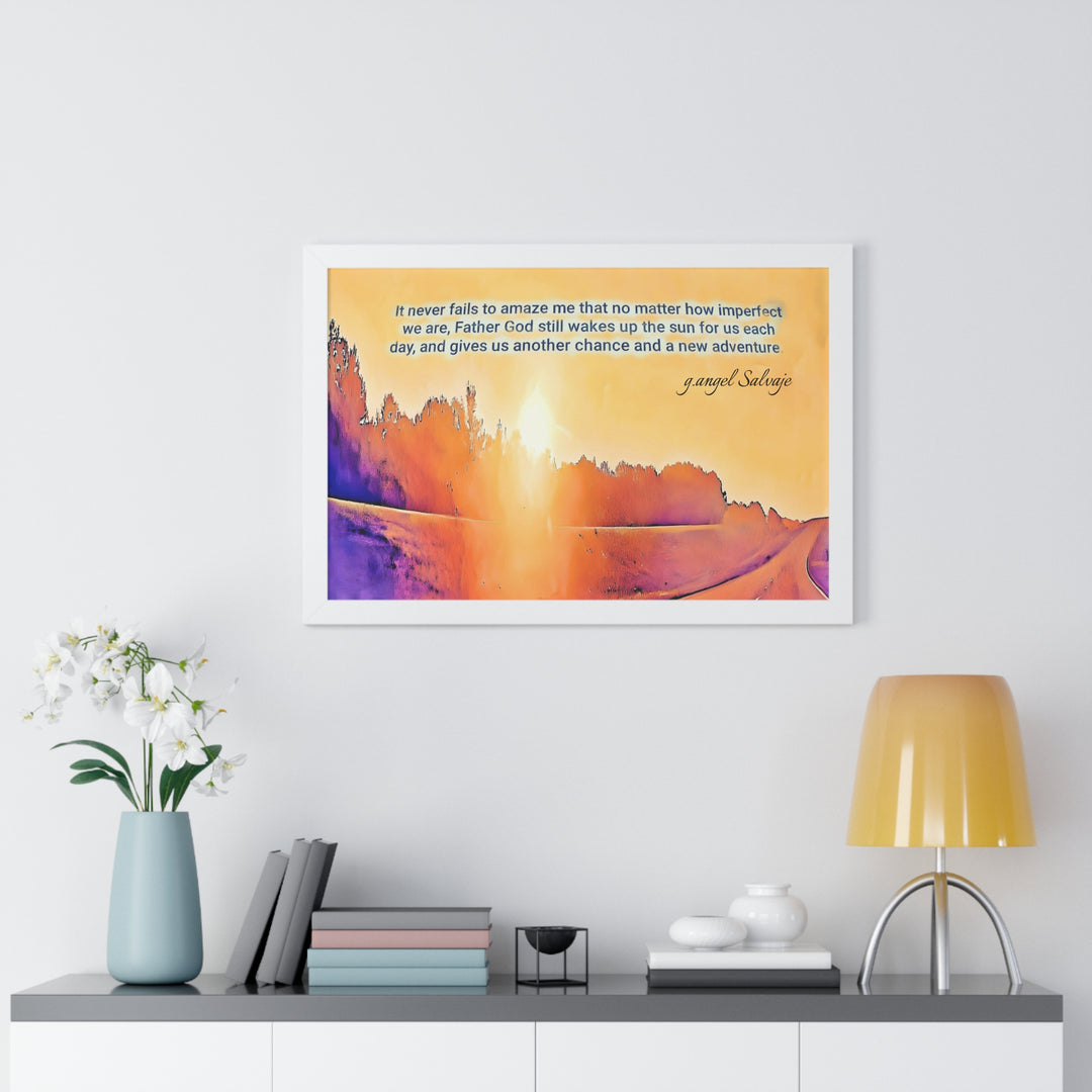 God Wakes The Sun Framed Horizontal Poster
