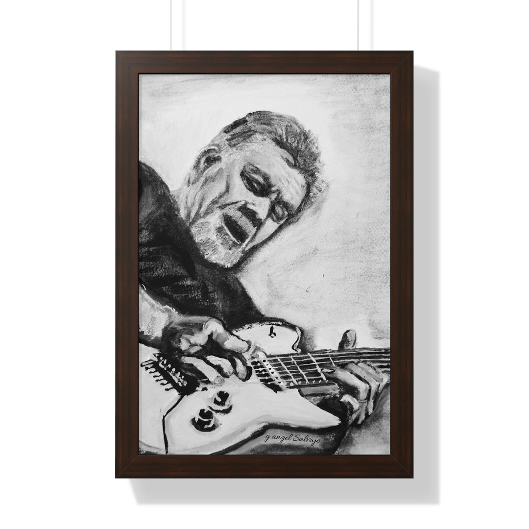 Vertical Poster, Eddie Van Halen Black and White Portrait