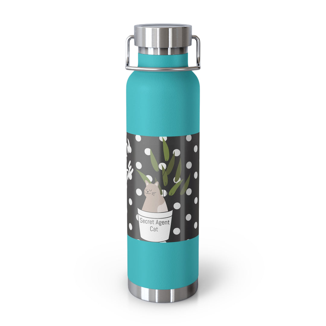 Secret Agent Cat Copper Vacuum Insulated Bottle, 22oz