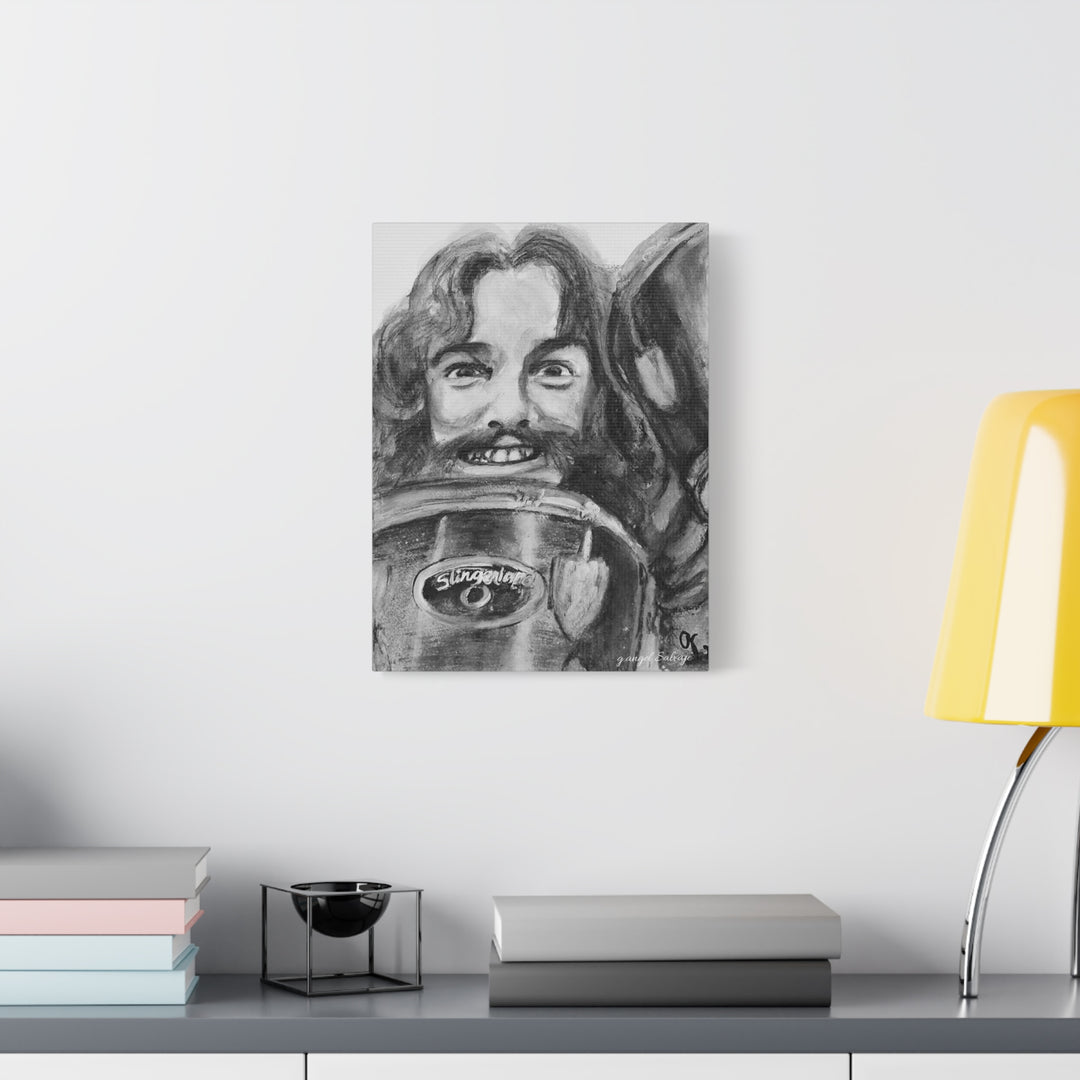 Neil Peart , B& W Rock and Roll Series, Matte Canvas, Stretched, 1.25"
