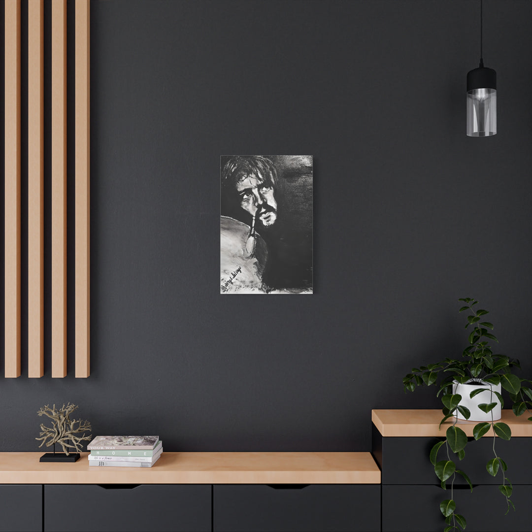 Canvas Print - Jon Bonham Black and White Painting