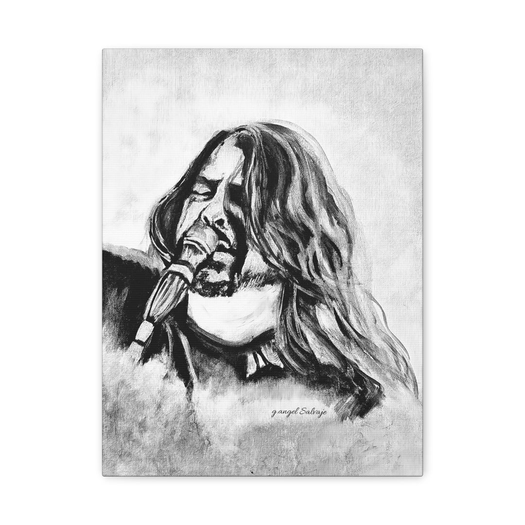 Dave Grohl, B&W Rock &Roll Series Matte Canvas, Stretched, 1.25"