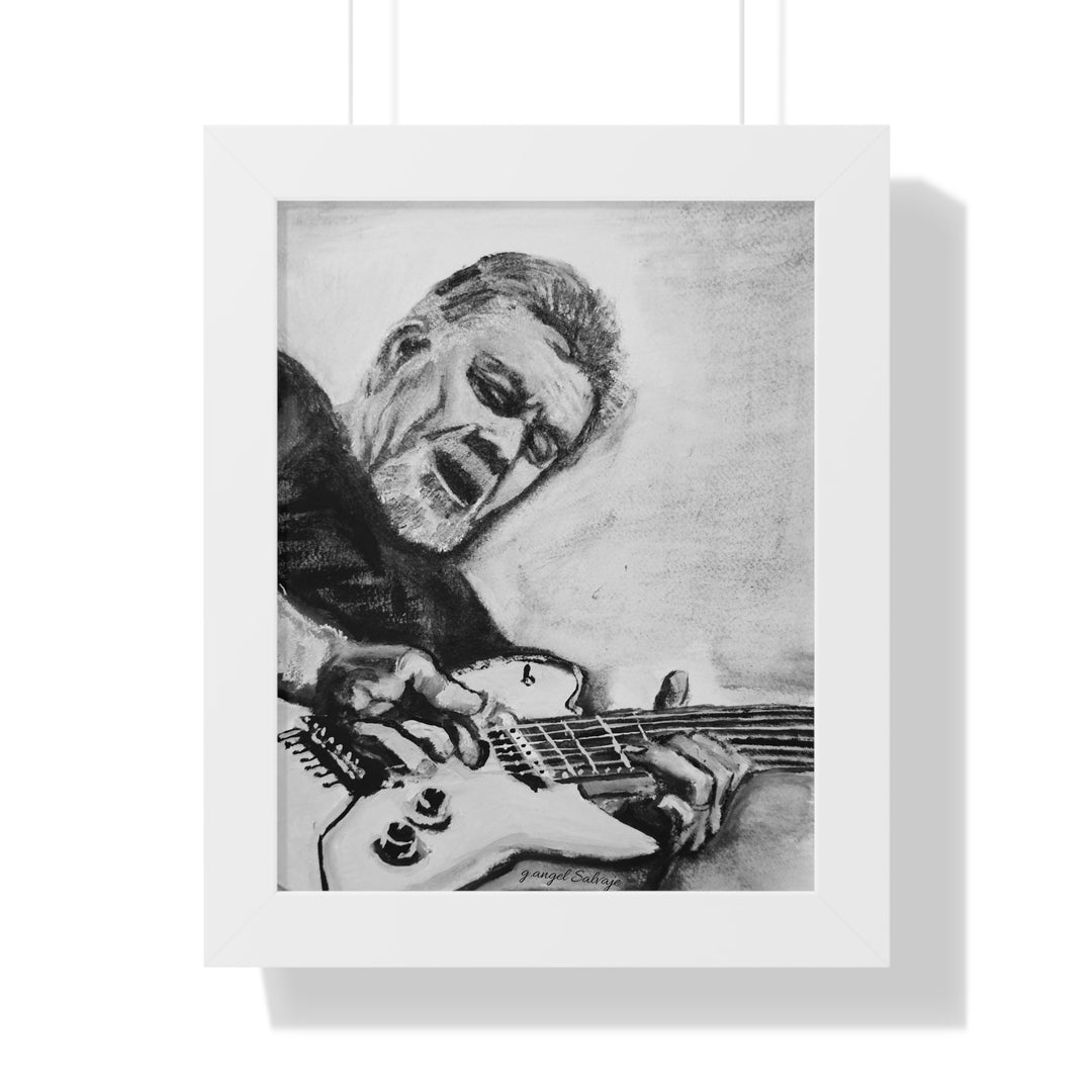 Vertical Poster, Eddie Van Halen Black and White Portrait