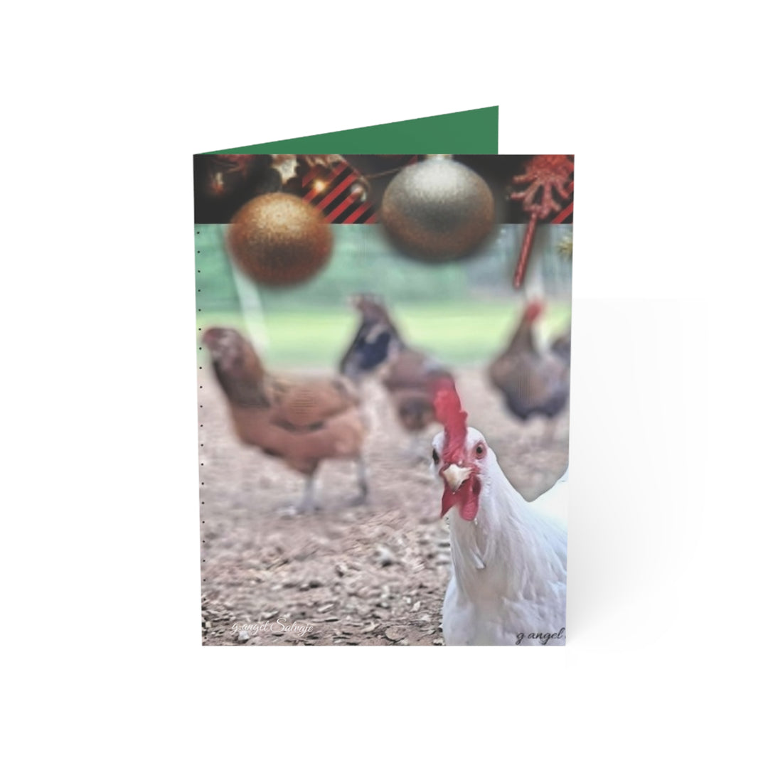 Chicken House Narratives Christmas Greeting Cards - Nosey Blanche and the Shopping Hen Party Design (Greeting Cards)