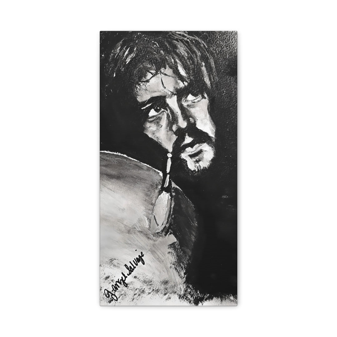 Canvas Print - Jon Bonham Black and White Painting
