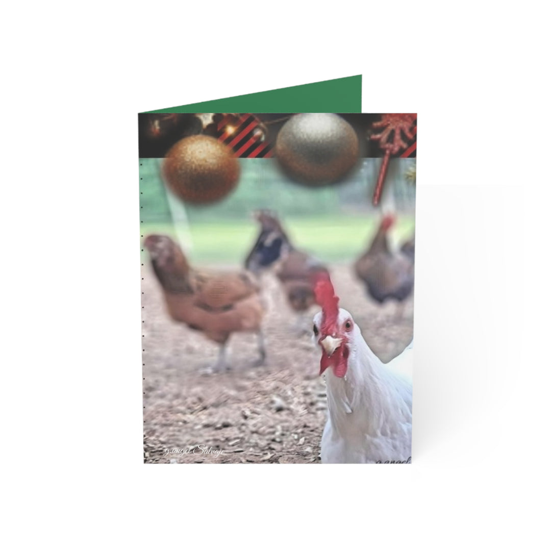 Chicken House Narratives Christmas Greeting Cards - Nosey Blanche and the Shopping Hen Party Design (Greeting Cards)