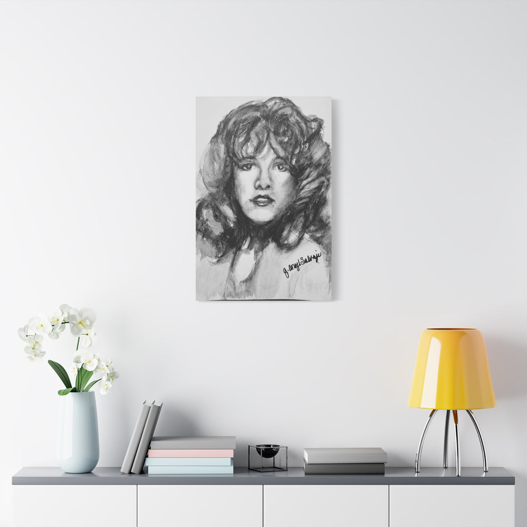Stevie Nicks, B&W Rock and Roll Series,  Matte Canvas, Stretched, 1.25"