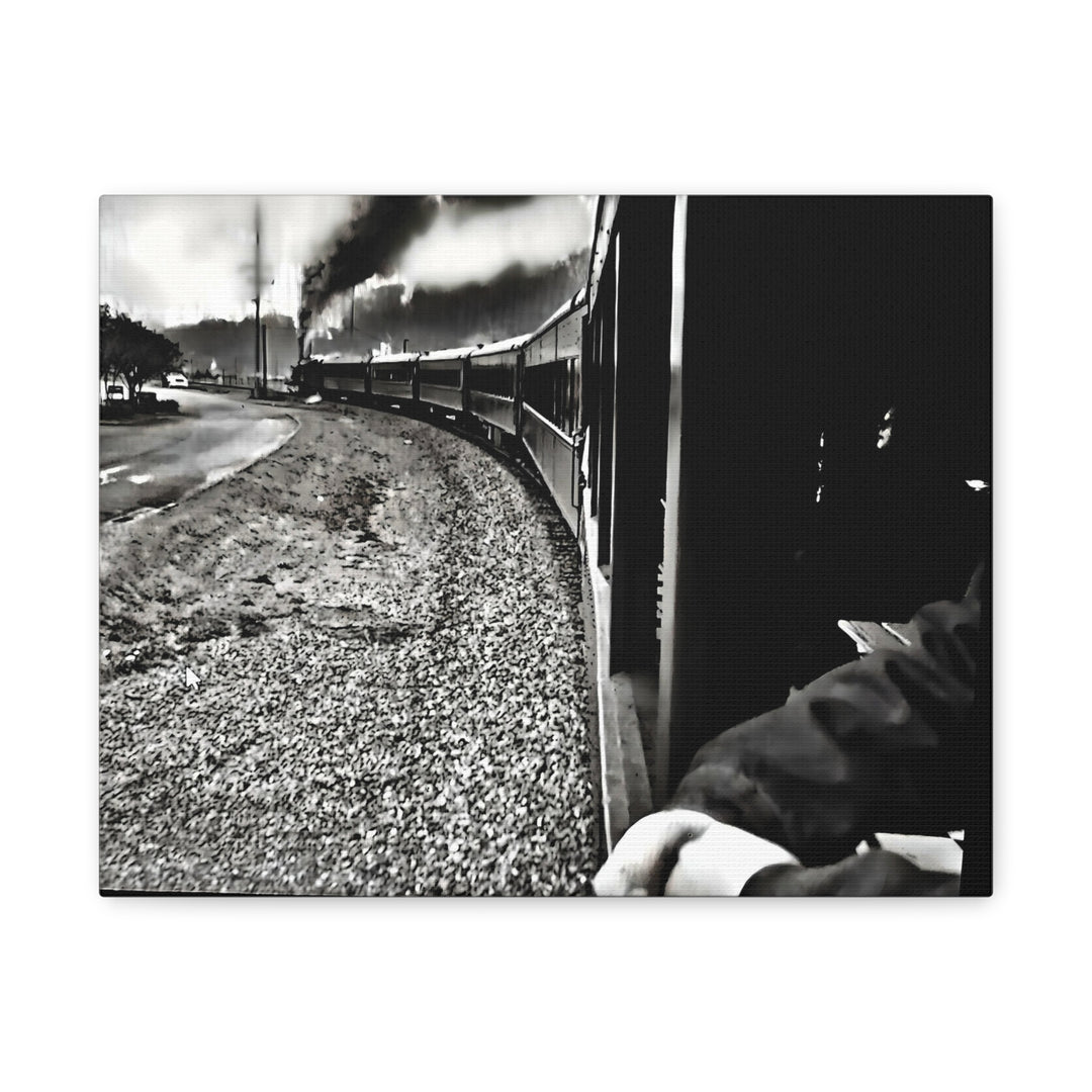 Canvas Art - Leaving Heartbreak Station, Black and White