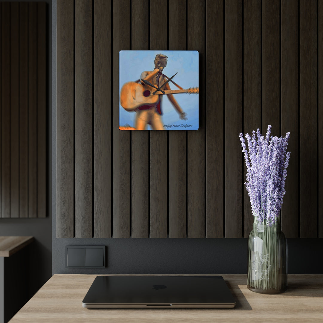 Singing River Sculpture Acrylic Wall Clock