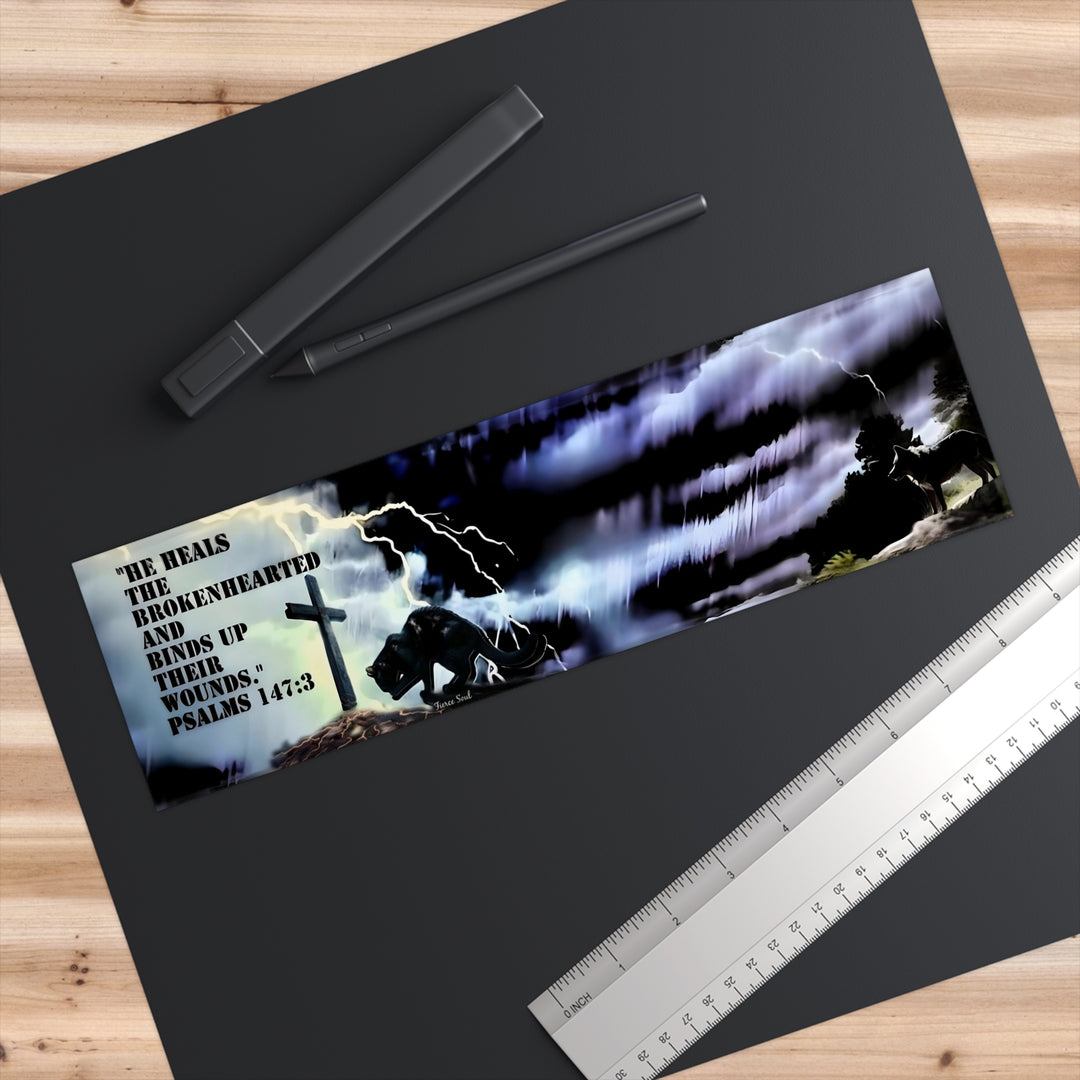 Inspirational Bumper Stickers - 'He Heals the Brokenhearted' Psalms 147:3