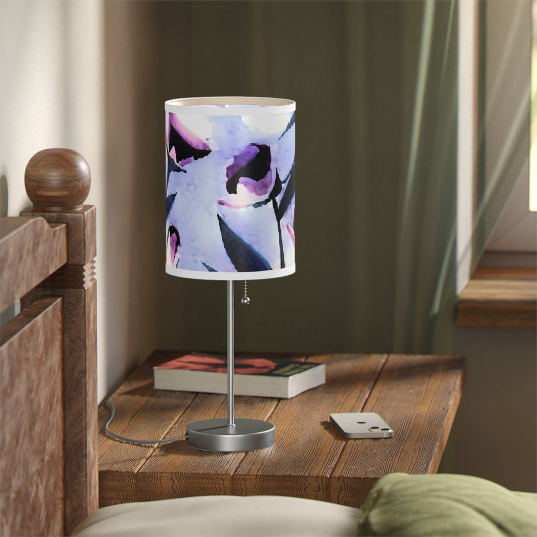 Lavender Roses Lamp on a Stand, US|CA plug