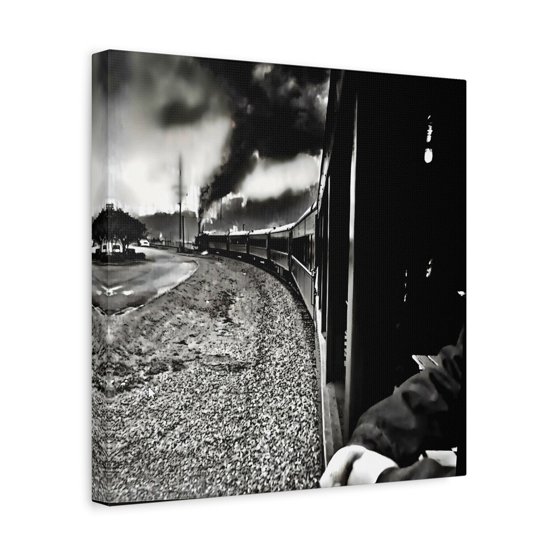 Canvas Art - Leaving Heartbreak Station, Black and White