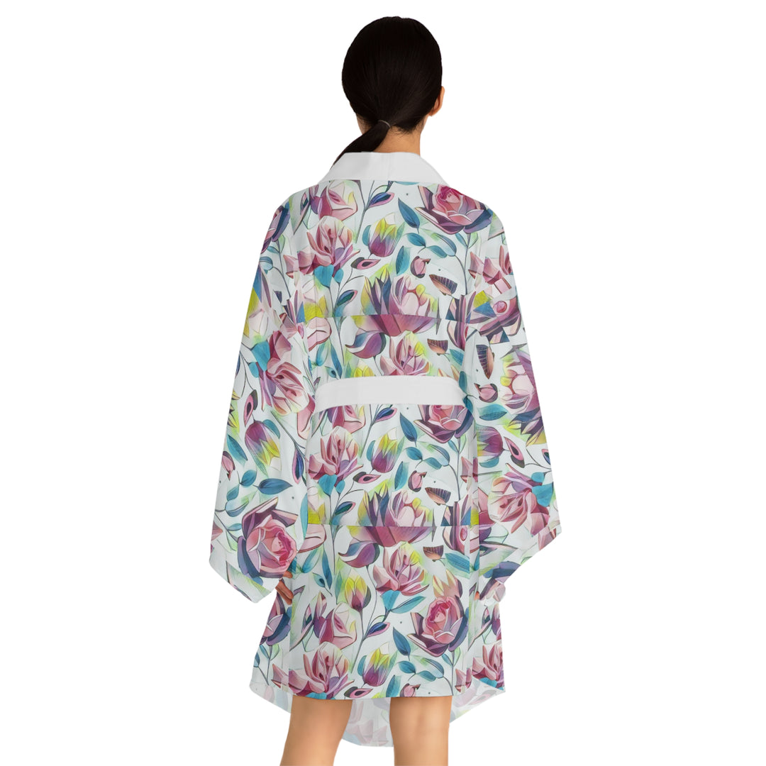Women's Floral Phantasm Long Sleeve Kimono Robe (AOP)