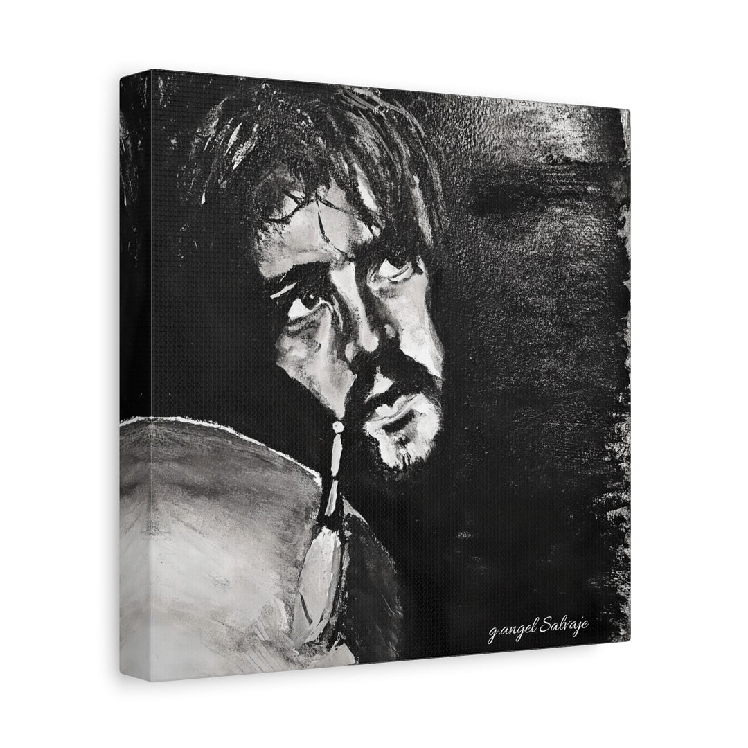 Canvas Print - Jon Bonham Black and White Painting