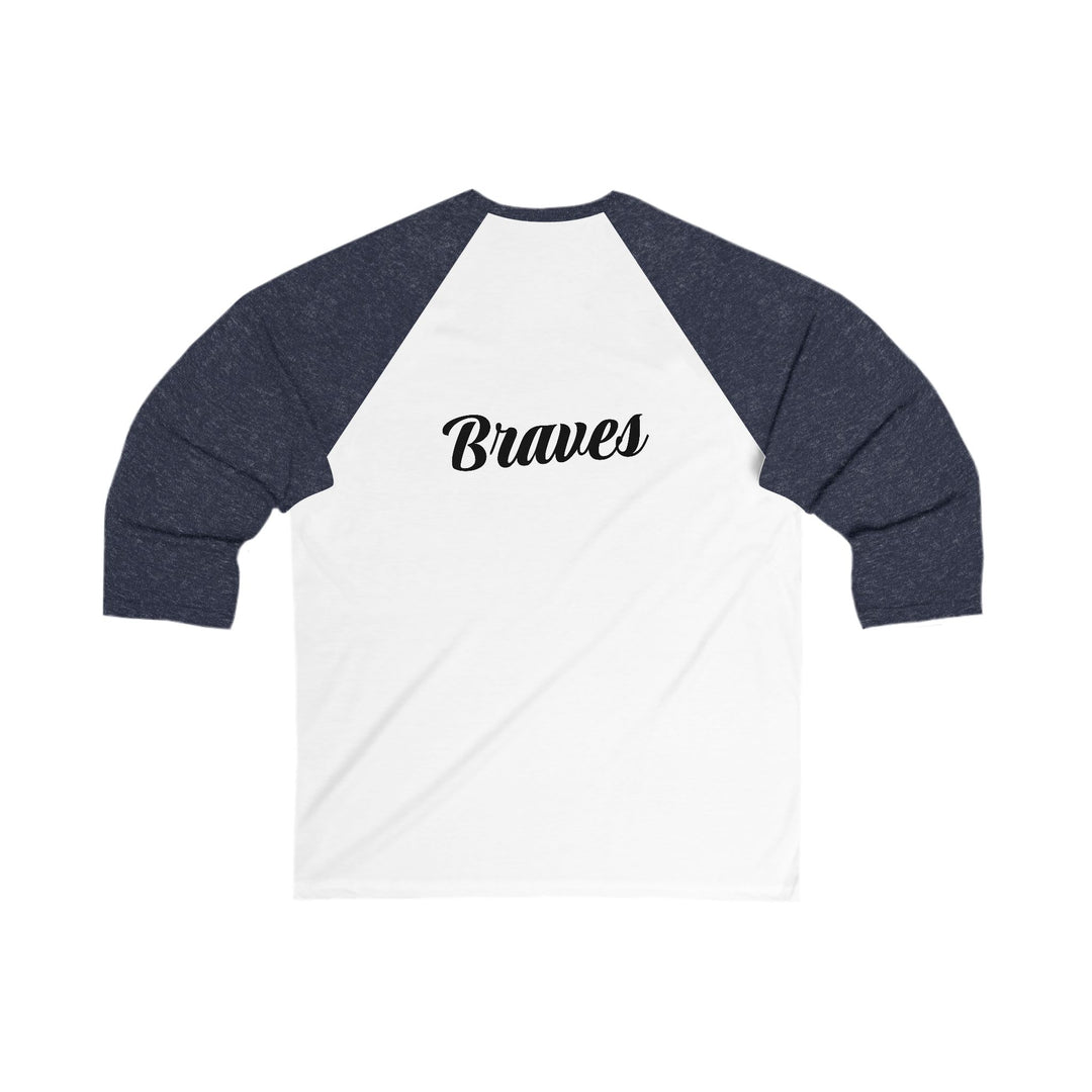 Unisex Baseball Tee - Braves Graphic 3/4 Sleeve Shirt