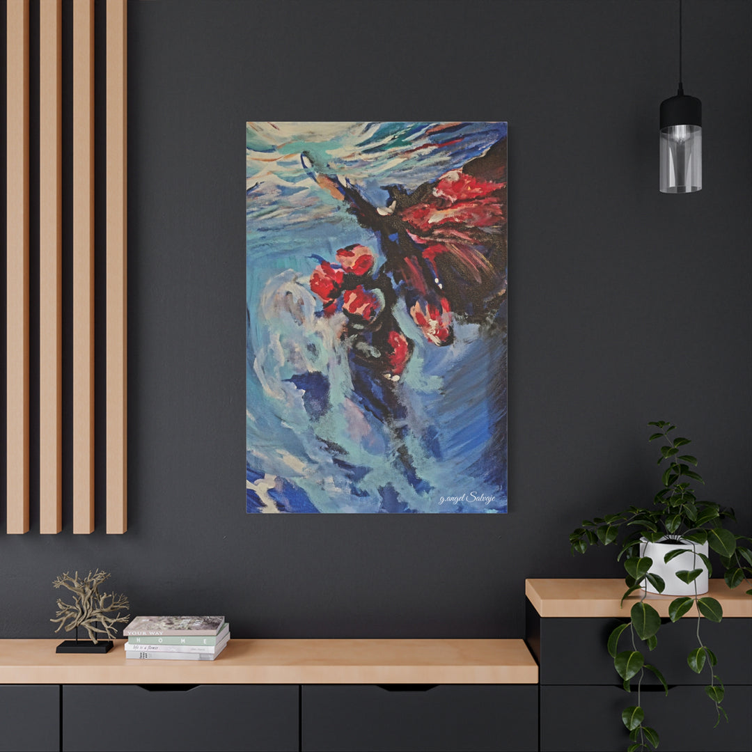 Canvas Print - Nothing is Impossible ,Butterfly Dance Under water 25&quot;