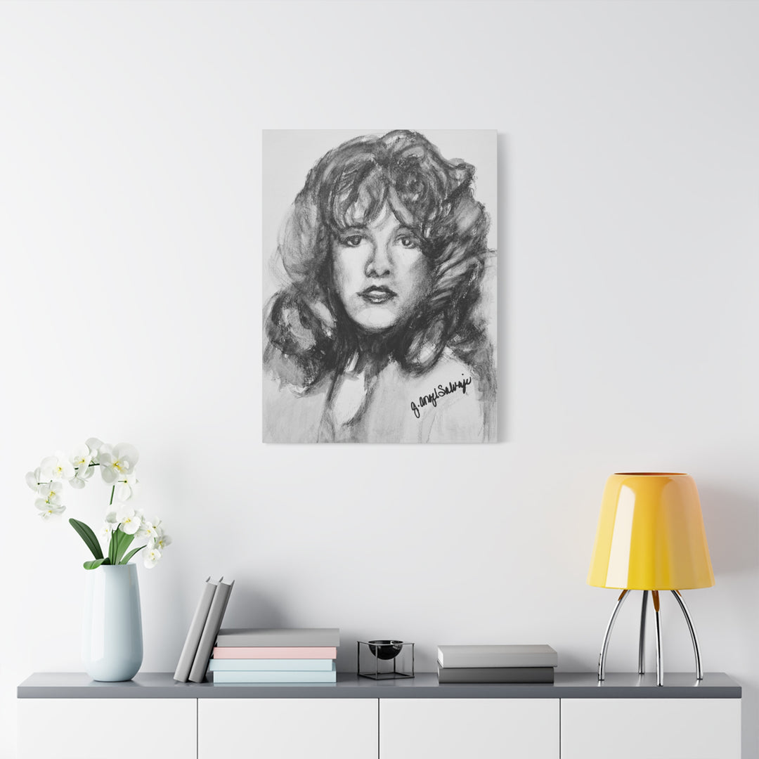 Stevie Nicks, B&W Rock and Roll Series,  Matte Canvas, Stretched, 1.25"
