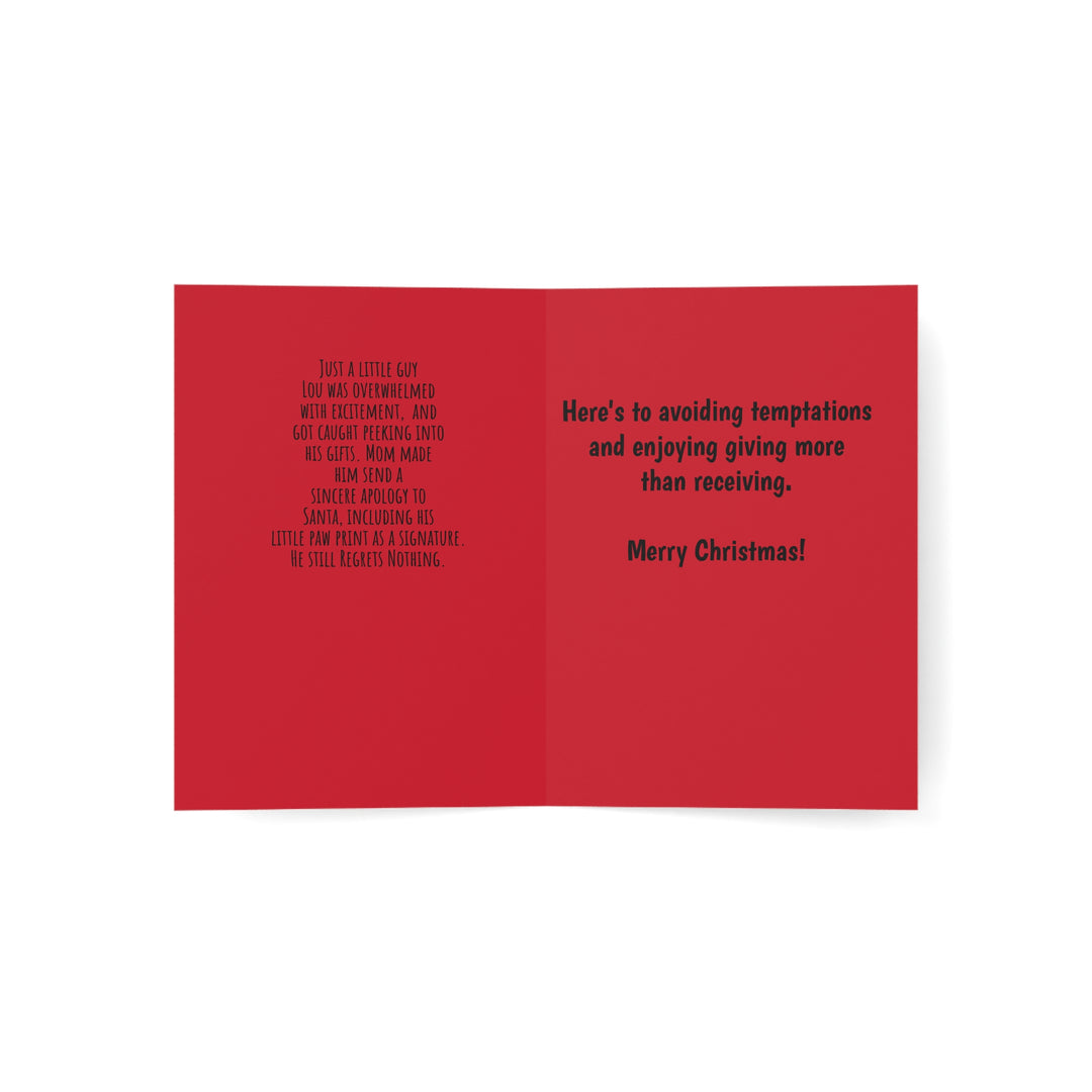 CHRISTMAS Greeting Cards -Lou's Sneaky Peek Design (1, 10, 30, and 50pcs)