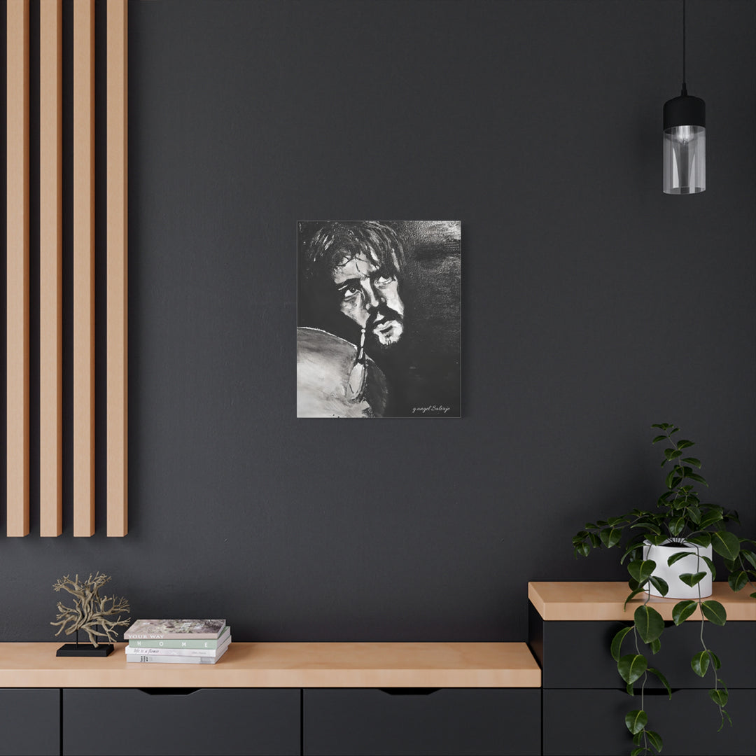 Canvas Print - Jon Bonham Black and White Painting