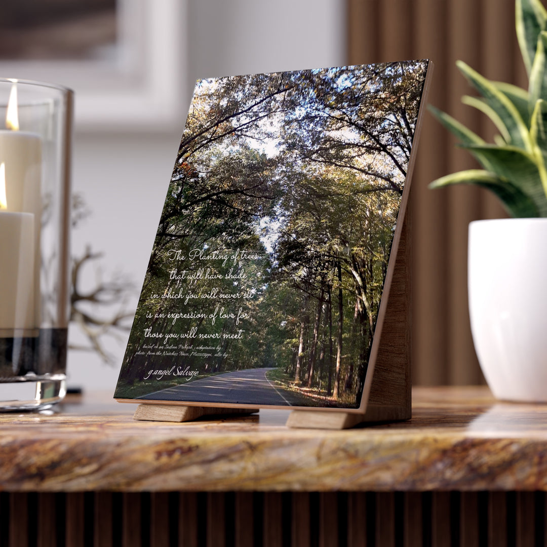 Planting of trees,Servitude,  Love Ceramic Photo Tile